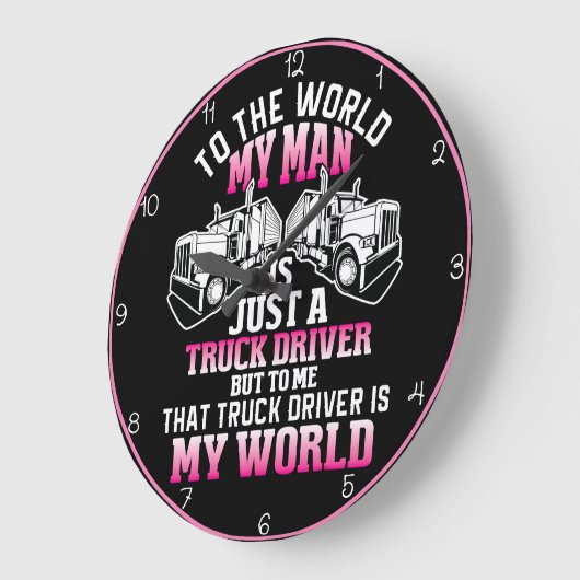 Trucker Man, meine Welt Große Wanduhr (Winkel)