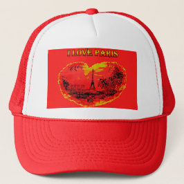 Trucker-Mütze ich liebe Paris Truckerkappe