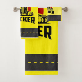 TRUCKER Personalisiertes Geschenk und Gast Badhandtuch Set