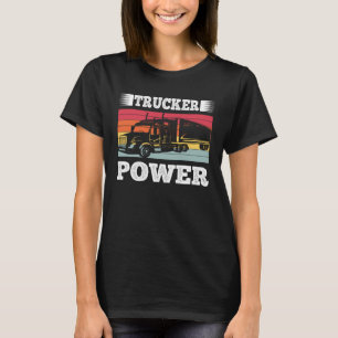 Trucker Power Vintage Retro LKW-Fahrer Männer Frau T-Shirt