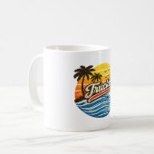Trucker Retro Sunset Design Kaffeetasse (Vorderseite Links)