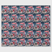 Trucker Santa 18 Wheeler Christmas Geschenkpapier (Flach)