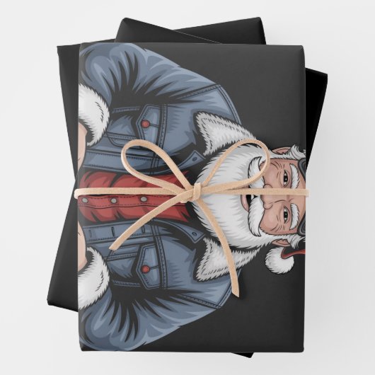 Trucker Santa Claus Funny Truck Fahren Weihnachten Geschenkpapier Set (Beispiel)