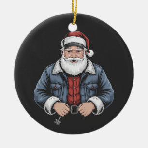 Trucker Santa Claus Funny Truck Fahren Weihnachten Keramik Ornament