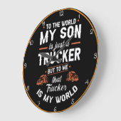 Trucker Son, meine Weltuhr Große Wanduhr (Winkel)