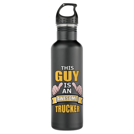 Trucker Truck Liebe LKWs Funny Gift Idee Edelstahlflasche (Vorderseite)