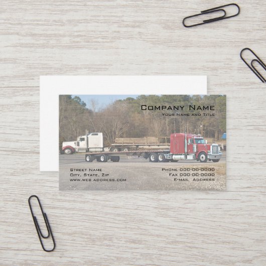 Trucker Trucking Business Card Visitenkarte (Vorderseite/Rückseite Beispiel)