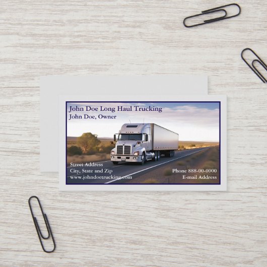 Trucker Trucking Business Card Visitenkarte (Vorderseite/Rückseite Beispiel)