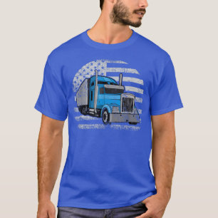 Trucker USA-Flagge Vintage-LKW-Fahrer-Design T-Shirt