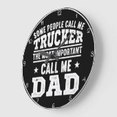 Trucker Vater: Wichtigster Anruf Große Wanduhr (Winkel)