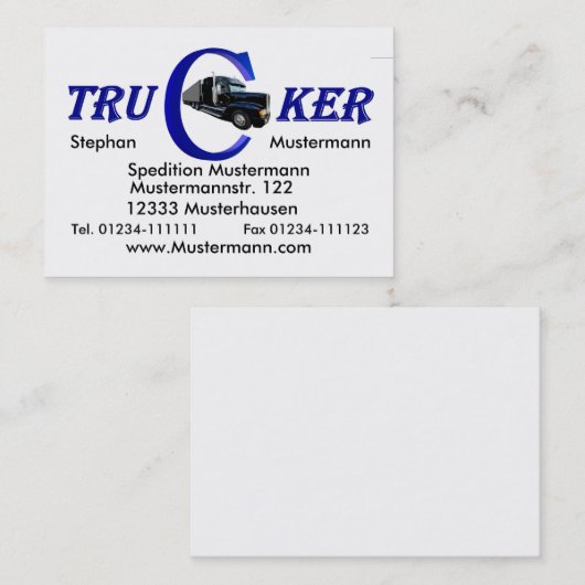 Trucker Visitenkarte (Vorne/Hinten)