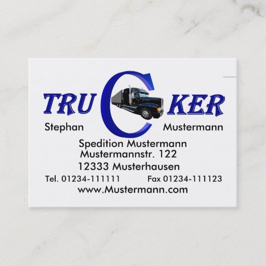 Trucker Visitenkarte (Vorderseite)