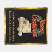 Trucker Weihnachtsgeschenk Personalisiert Fleecedecke (Vorderseite (Horizontal))