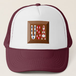 TRUCKER-WEISSE-MÜTZE MARRON TOP DESIGN USA TRUCKERKAPPE