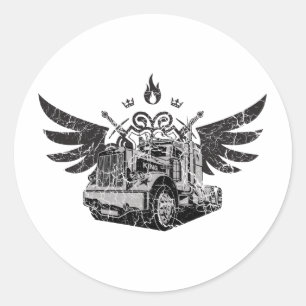 Trucker Wings Runder Aufkleber
