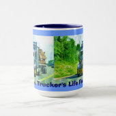 Trucker's Big Rig Blue Truck Pit Stopp Tasse (Zentrum)