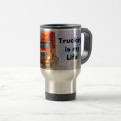 TRUCKERS BIG RIG RED TRUCK REISE MUG REISEBECHER (VorderseiteRechts)