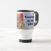 TRUCKERS BIG RIG RED TRUCK REISE MUG REISEBECHER (VorderseiteRechts)