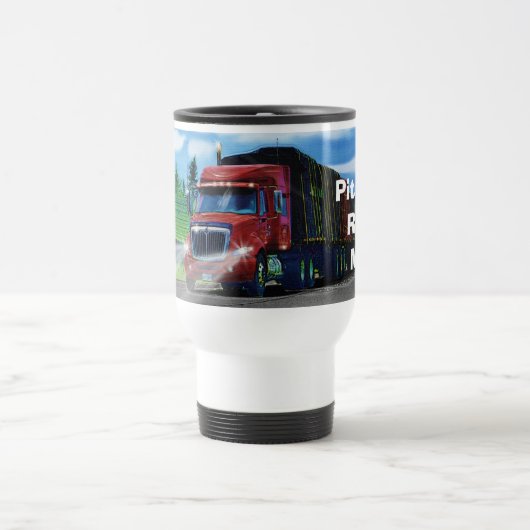 TRUCKERS BIG RIG RED TRUCK REISE MUG REISEBECHER (Mittel)