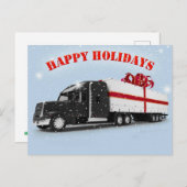 Trucker's Happy Holidays Postkarte (Vorne/Hinten)