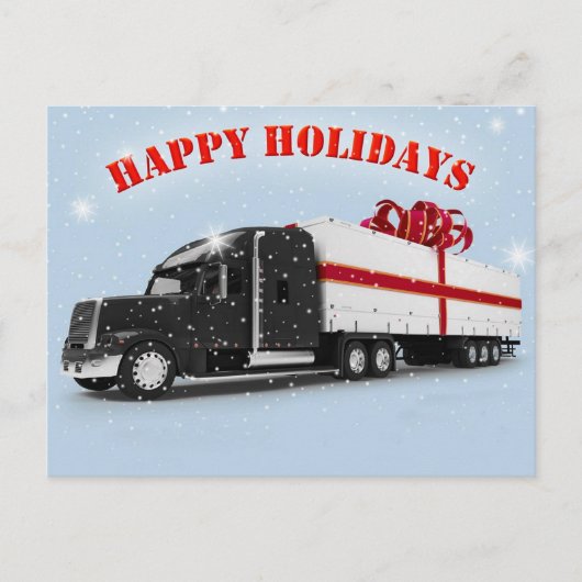 Trucker's Happy Holidays Postkarte (Vorderseite)