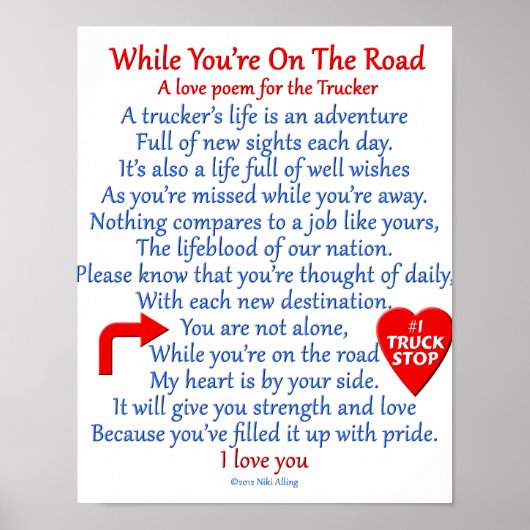 Truckers Liebe Gedicht Poster (Vorne)