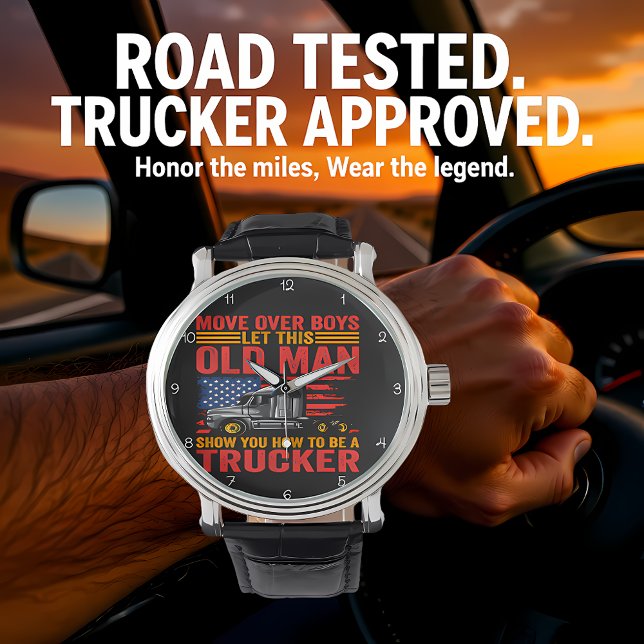 Truckers Move America: Flag Background Armbanduhr (Von Creator hochgeladen)