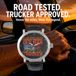Truckers Move America: Flag Hintergrund Armbanduhr