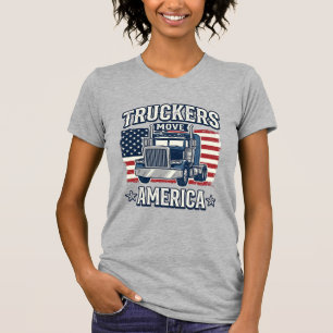 Truckers Move America Vintage Truck T-Shirt Design