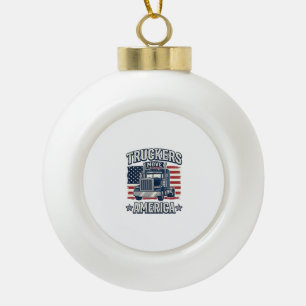 Truckers Move America Vintage Truck T-Shirt Design Keramik Kugel-Ornament