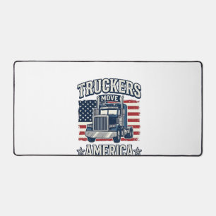 Truckers Move America Vintage Truck T-Shirt Design Schreibtischunterlage