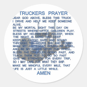 Truckers Prayer Runder Aufkleber