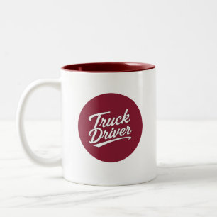 Truckfahrer-Schrift-Typografie-Kaffeetasse-Geschen Zweifarbige Tasse