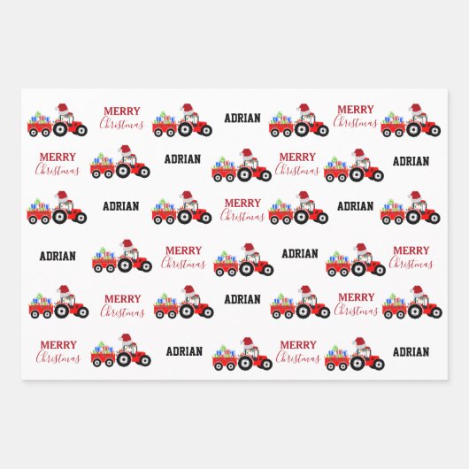 Truckfarm Farm Individuelle Name Geschenkpapier Set (Vorderseite)