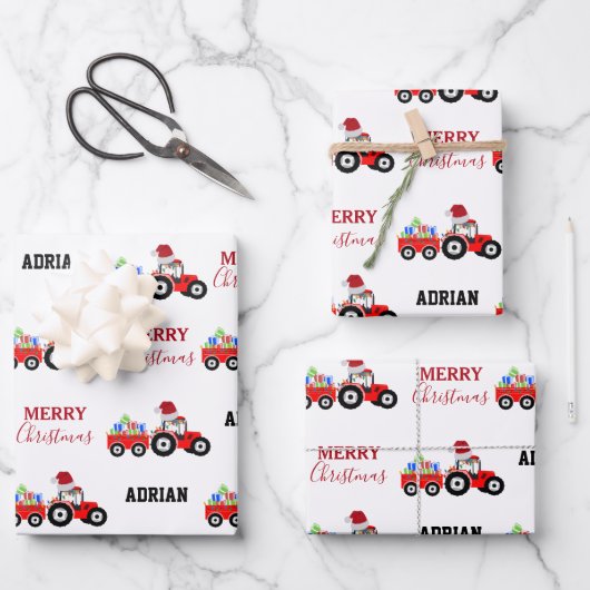 Truckfarm Farm Individuelle Name Geschenkpapier Set (Vorderseite)
