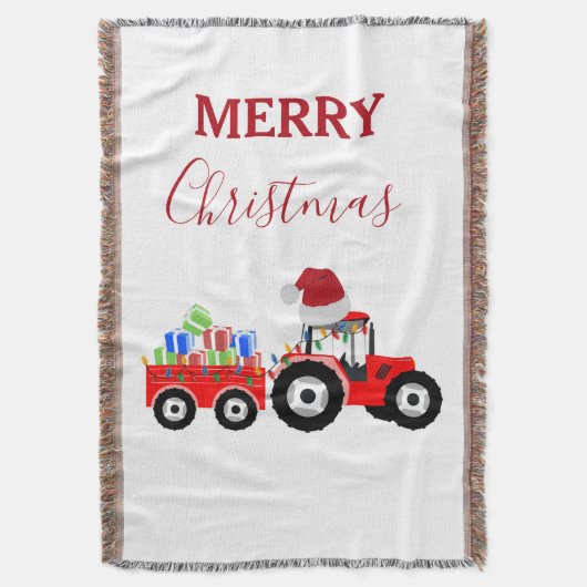 Truckfarm Red Christmas Tractor Decke (Vorderseite Vertikal)