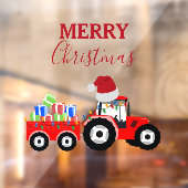 Truckfarm Red Christmas Tractor Fensteraufkleber (Blatt 2)