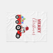 Truckfarm Red Christmas Tractor Fleecedecke (Vorderseite (Horizontal))