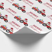 Truckfarm Red Christmas Tractor Geschenkpapier (Ecke)