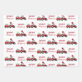 Truckfarm Red Christmas Tractor Geschenkpapier Set (Vorderseite)