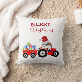 Truckfarm Red Christmas Tractor Kissen