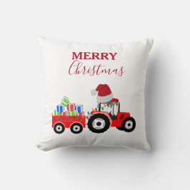 Truckfarm Red Christmas Tractor Kissen