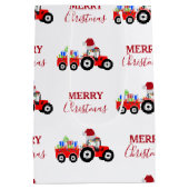 Truckfarm Red Christmas Tractor Mittlere Geschenktüte (Rückseite)