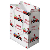 Truckfarm Red Christmas Tractor Mittlere Geschenktüte (Rückseite Schrägansicht)