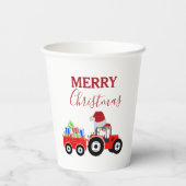 Truckfarm Red Christmas Tractor Pappbecher (Rückseite)