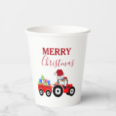 Truckfarm Red Christmas Tractor Pappbecher (Vorderseite)