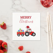 Truckfarm Red Christmas Tractor Serviette (Beispiel)