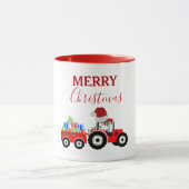 Truckfarm Red Christmas Tractor Tasse (Zentrum)