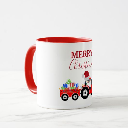 Truckfarm Red Christmas Tractor Tasse (Vorderseite Links)