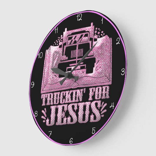 Truckin' Für Jesus: Rosa Glaube Große Wanduhr (Winkel)